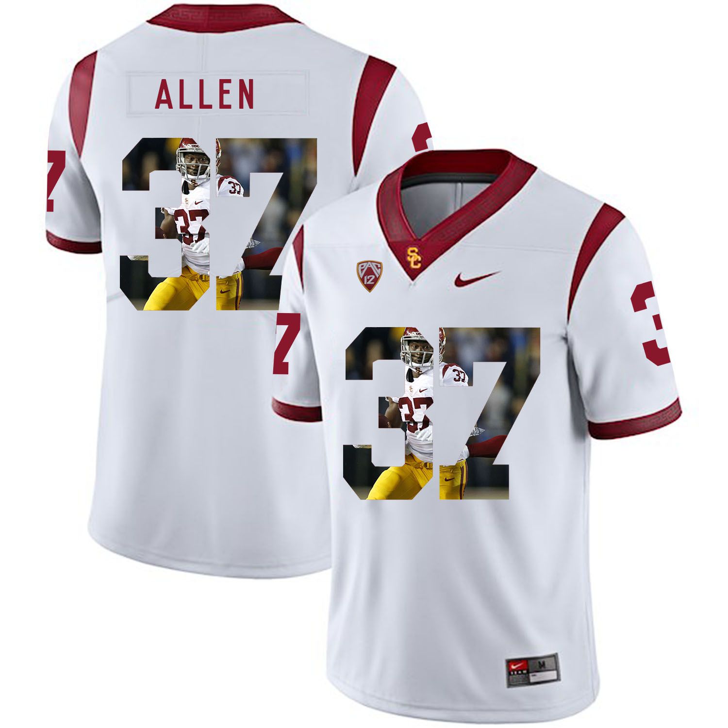Men USC Trojans 37 Allen White Fashion Edition Customized NCAA Jerseys